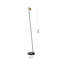 Lampe sur pied à DEL 1 lumière en aluminium noir avec abat-jour et couvercle en cristal transparent