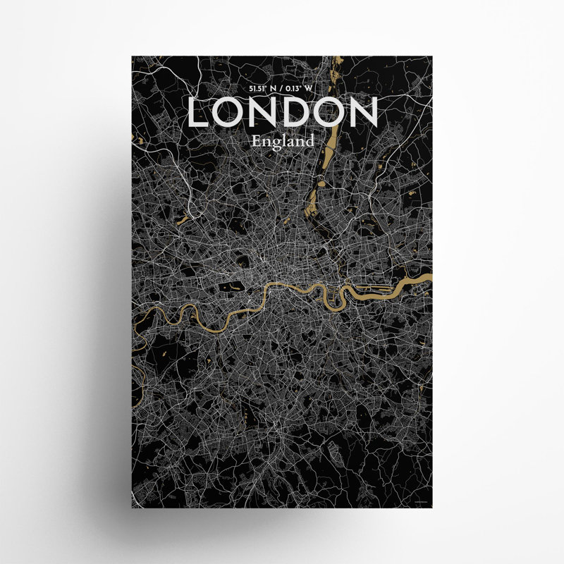London City Map In Luxe - No Frame Print, 36cm H x 24cm W x 0.05cm D