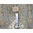 9'x9' Blue Grey Hand Knotted Karajeh Design Wool Round Oriental Rug AB993CAC81D24FB5A822FCC3F1C305A7