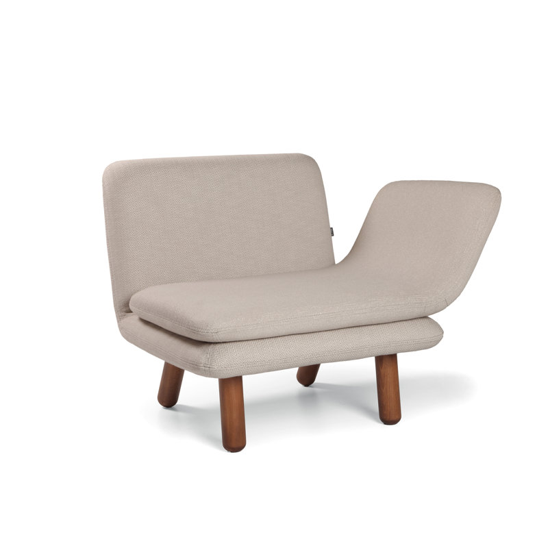 Cross One Arm, Gray Polyester Blend, Light Walnut