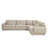 Jonina Beige Chenille Sectional Sofa w/4 Pillows