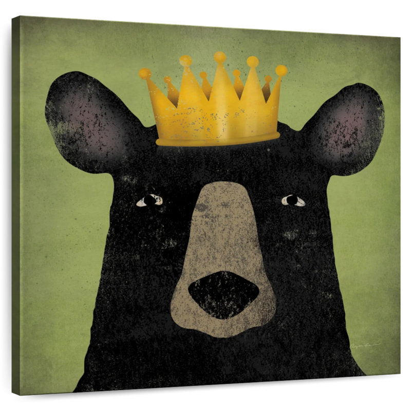 Brampt The Black Bear With Crown, 30" H x 30" W