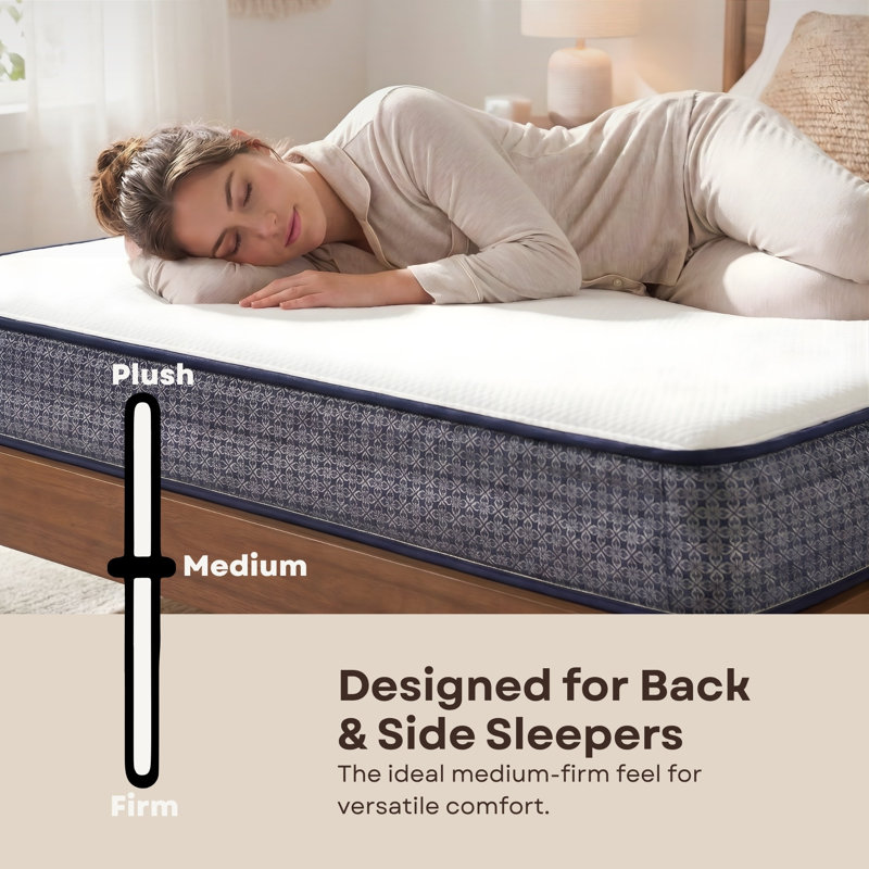 Matelas hybride à plateau-coussin en mousse viscoélastique de refroidissement moyenne 12 po avec lit simple Polar, Lit simple