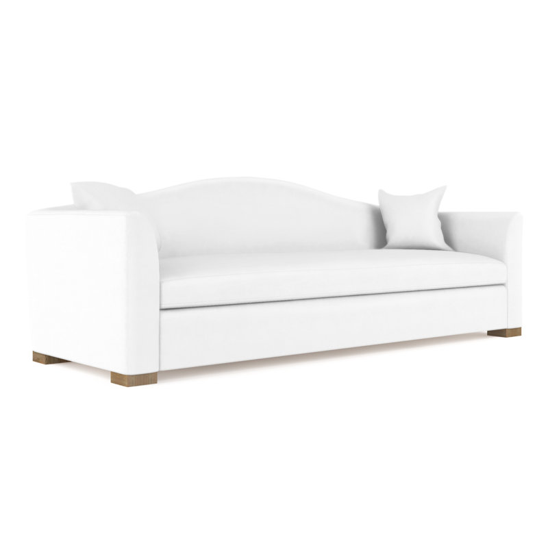 Canapé Horatio, H 33 po x l 108 po x P 36 po, Ébène, Cuir rétro blanc