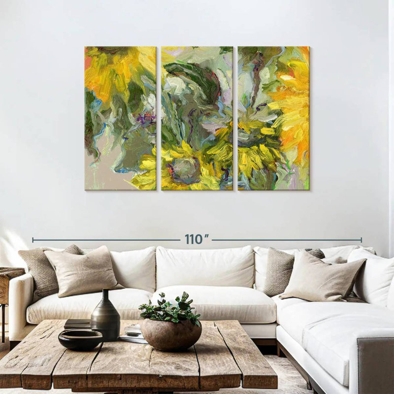 Harnek tournesols grunge, H 20 po x l 33 po