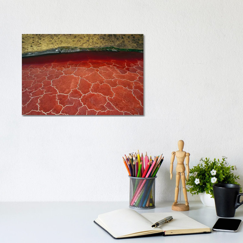 Soda And Algae Formations Near Shore Of Lake Natron, Great Rift Valley, Tanzania by Gerry Ellis - Wrapped Canvas Print