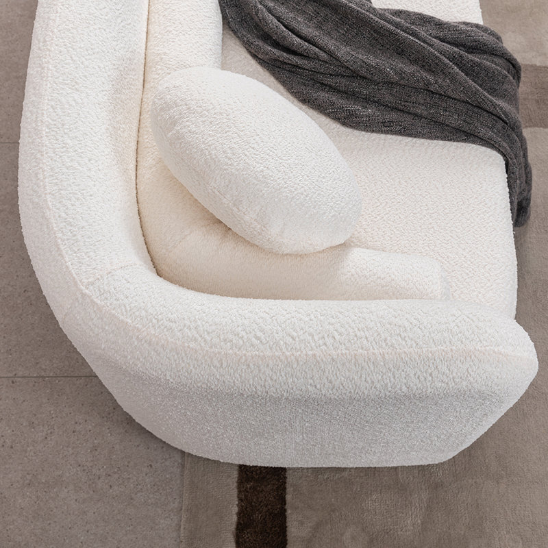 Fabric Upholstered Lounge Sofa,Modern Sofa,Comfortable Sofa,Velvet Sofa,Deep Sofa,Accent Sofa, White