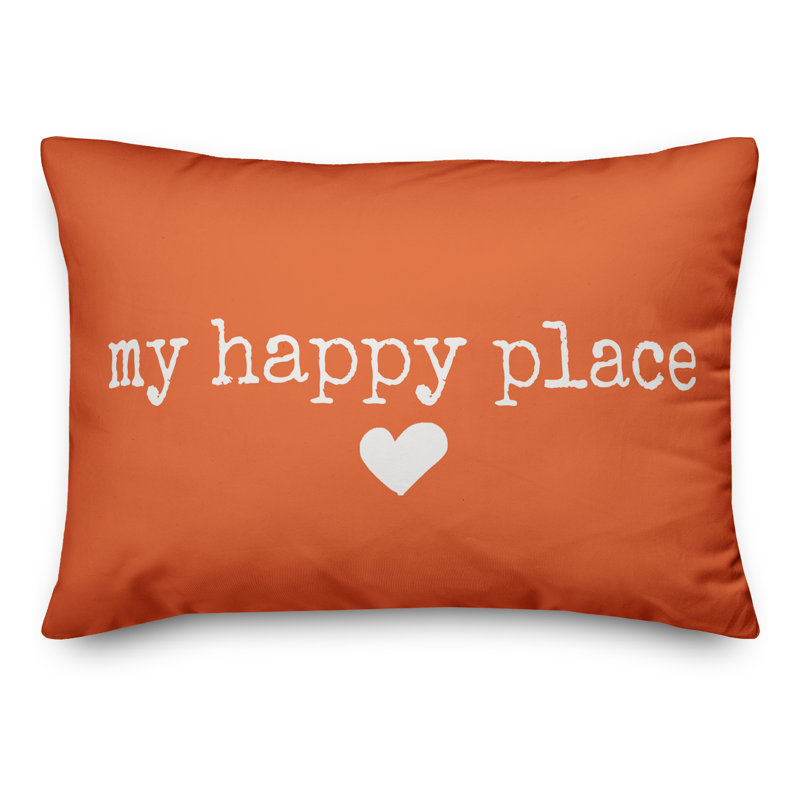  My Happy Place Outdoor Rectangular Pillow Cover & Insert, Orange