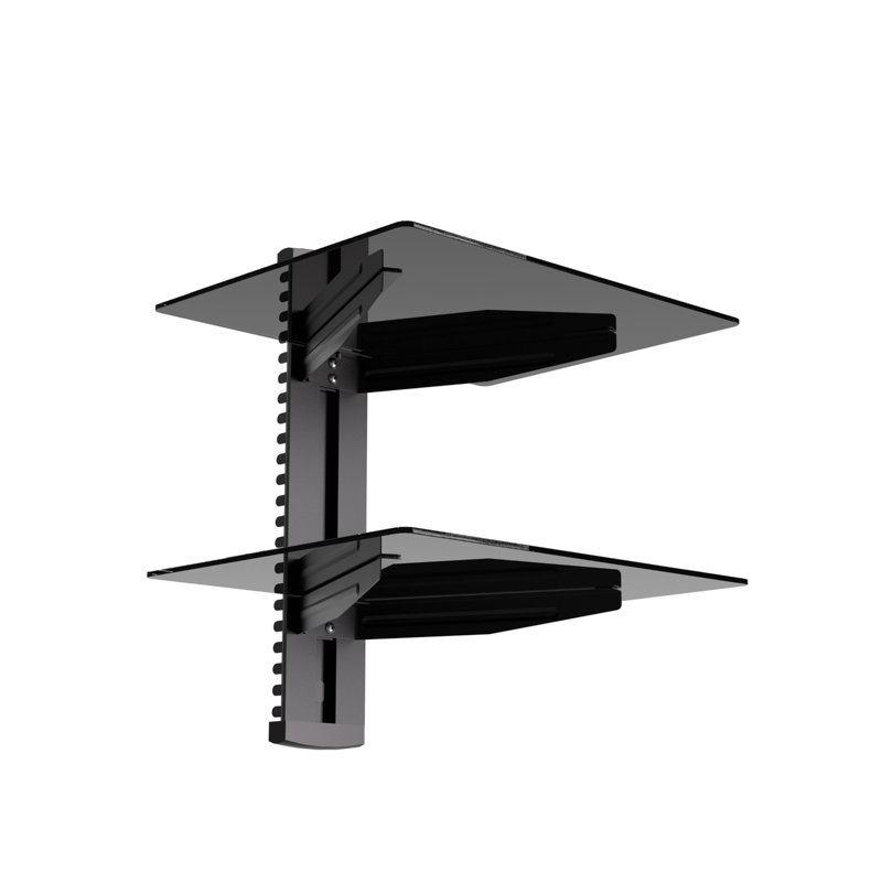 ProMounts Dual Wall AV Component Glass Shelf Holds up to 35.2 lbs