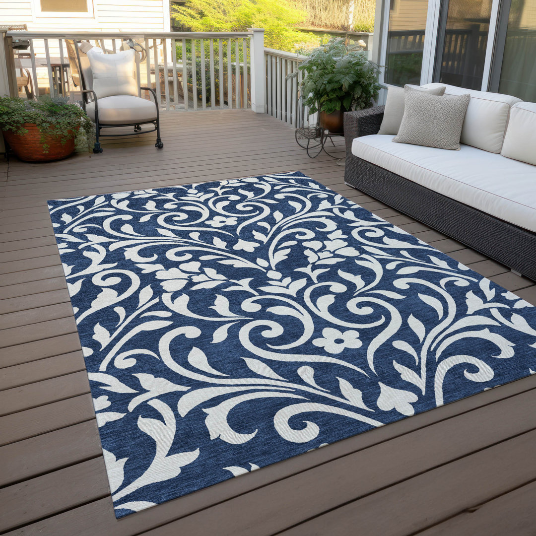 Malek Washable Floral Indoor / Outdoor Rug Langley Street® Rug