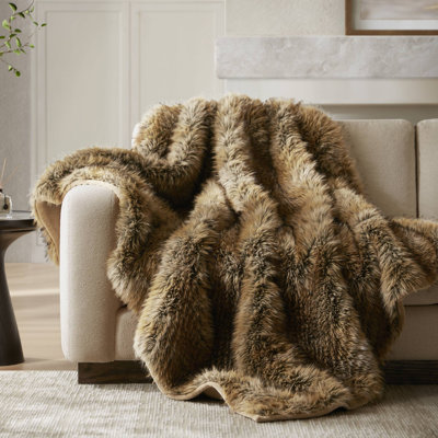 Botswana Animal Print Faux Fur Throw Blanket
