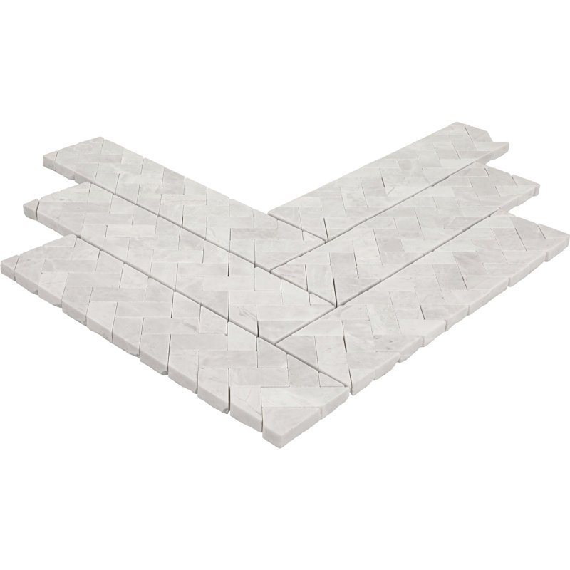 Daltile Eclessia marbre pierre naturelle double mosaïque à chevrons polie (10 pièces par carton) (7,50 pieds carrés par carton)