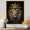 Majestic lion royal avec couronne d'or I - impressions sur toile de lion