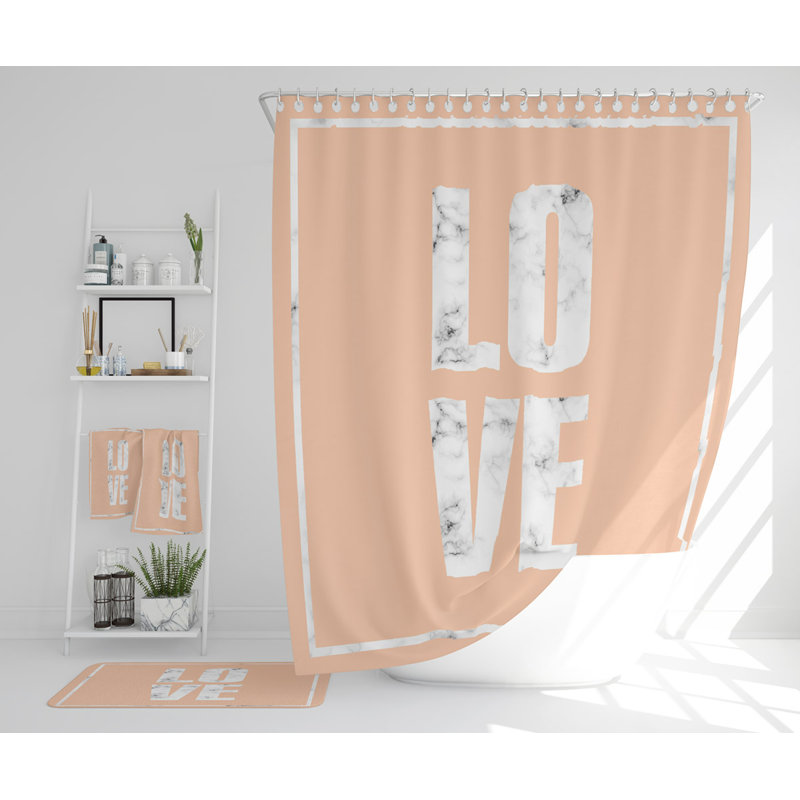 Necia Polyester Shower Curtain Set