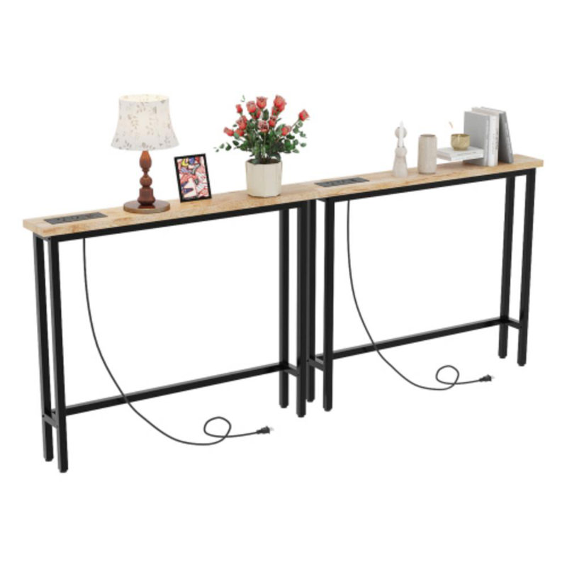 Ensemble de vestibule 78,74 po couleur chêne et triamine, Bois jaune clair