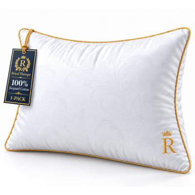 Pillows King Size Set Of 2 - Pillows, Side Sleeper Pillow - Adjustable Alternative Down Pillow, Bed Pillows, Sophisticated Design & Gold Piping