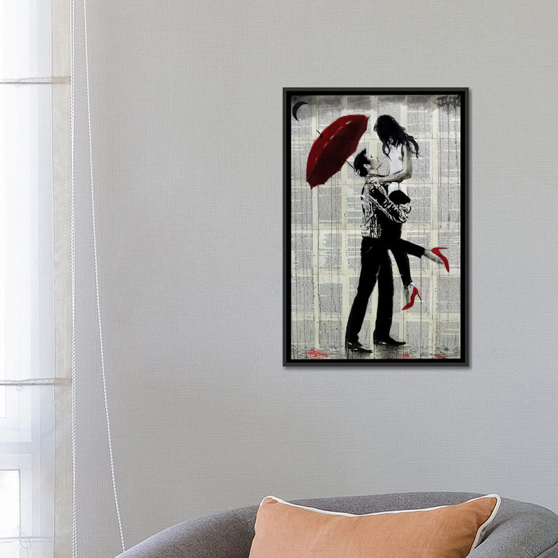 « love rain », reproduction sur toile, H 26 po x l 18 po x P 1,5 po, Toile encadrée noire, Pas de tapis