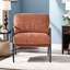 Fauteuil d'appoint rembourré Afore avec siège rembourré, accoudoirs en bois et structure en métal-2095833285-2095833281