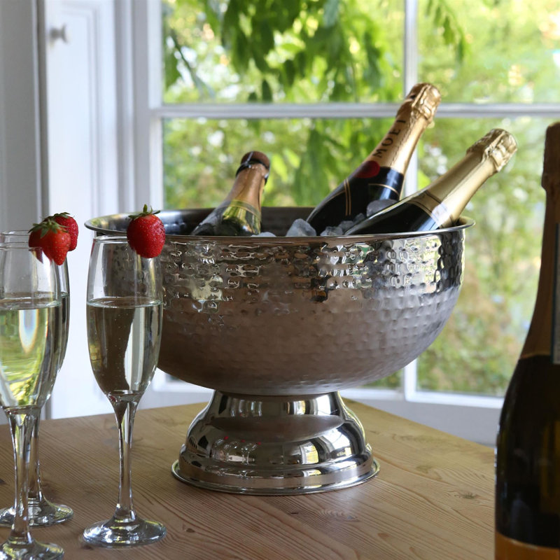 Rink Drink Stainless Steel Champagne Ice Bucket - 35cm - Hammered