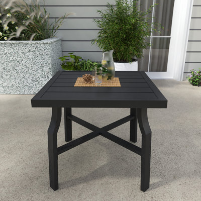 Table basse carrée d'extérieur en aluminium