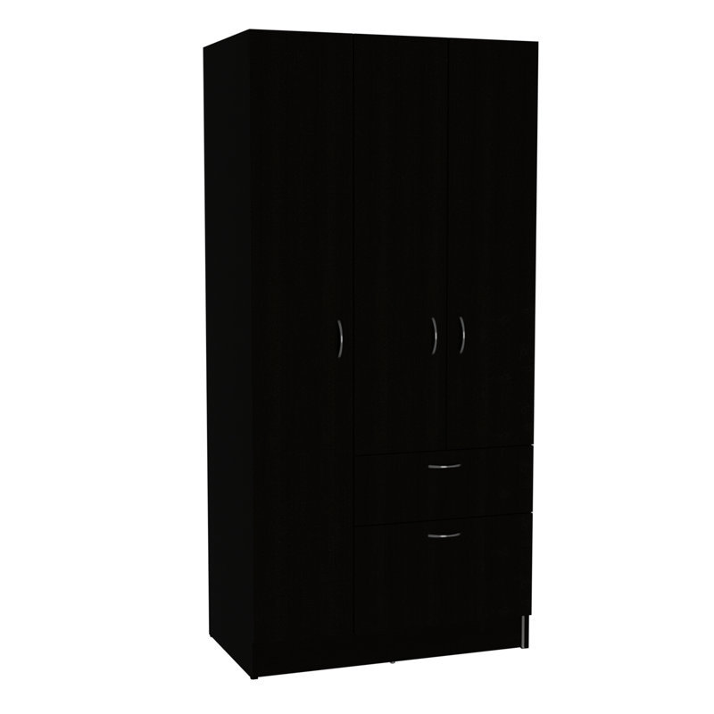 Armoire, un tiroir, une tige en métal, cinq tablettes, une armoire à deux portes