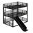 Metal Triple Bunk Bed With Safety Guardrails,Slide And Noise-Reduced Design-445173100