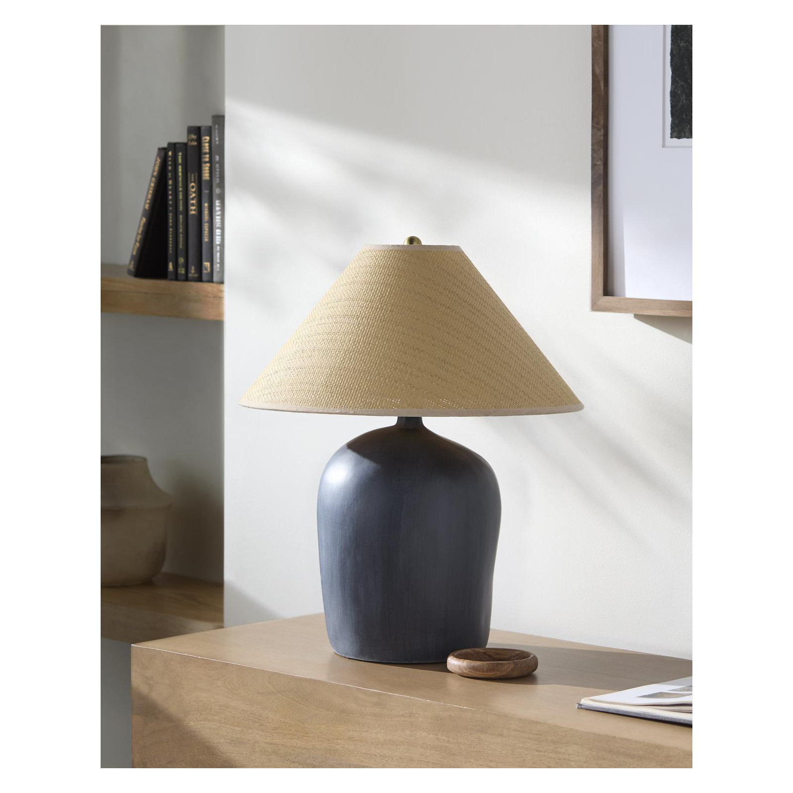 Danica Table Lamp, Black, Rattan Empire