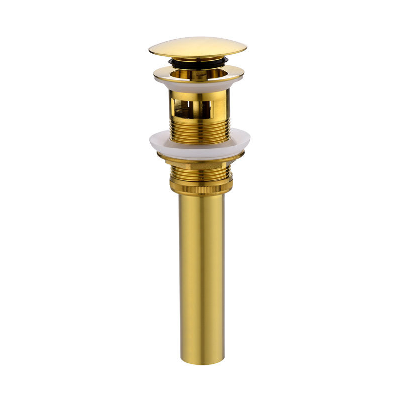 Pop-Up Bathroom Sink Drain Stopper with Overflow, Brushed Gold