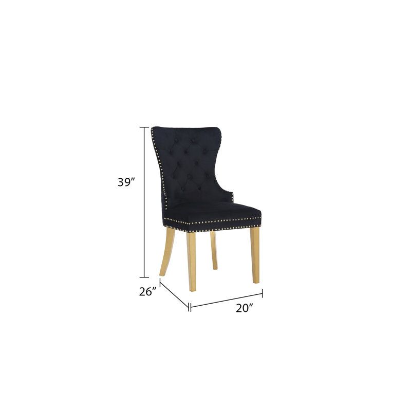 Fauteuil à oreilles Chemene, Noir