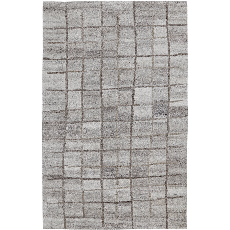 Tapis gris touffeté à la main Elencourt