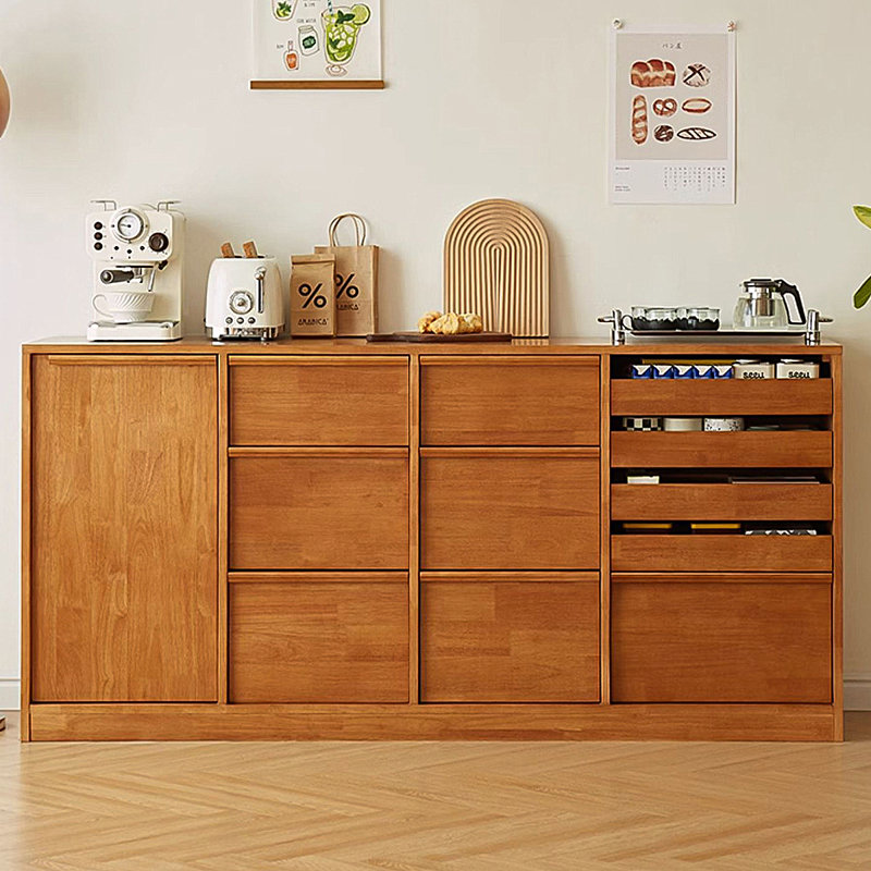 70.87"Simple brown solid wood dining sideboard for wall storage