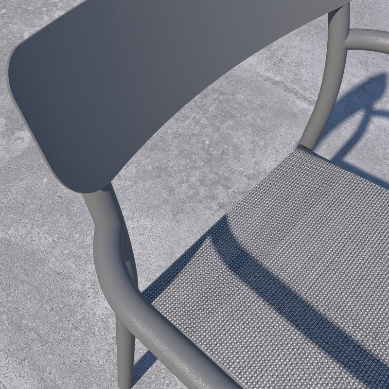 Chaises de salle à manger empilables d'extérieur Nicholas, Gris