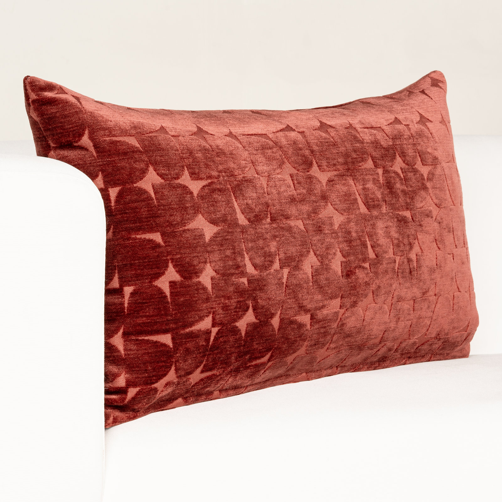 Throw Pillow, Feather, Rectangle 26"H x 14"W, Red