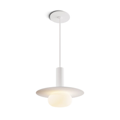 Luminaire suspendu Combi de 6 po avec pavillon noir mat, plaque de métal de 9 po, boule de verre