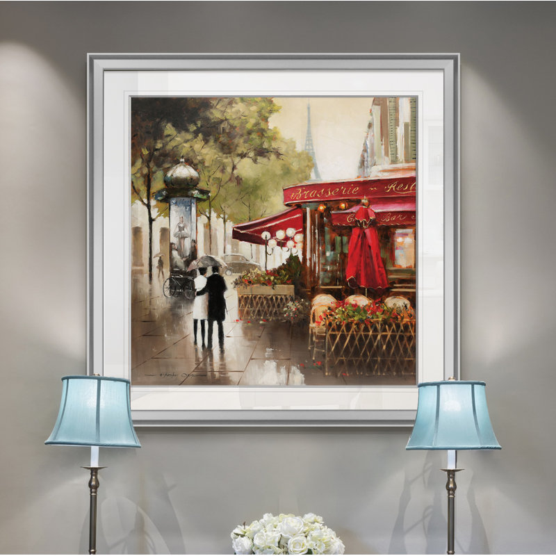 « paris », reproduction encadrée, H 16 po x l 16 po x P 1,5 po, Ébène / argent