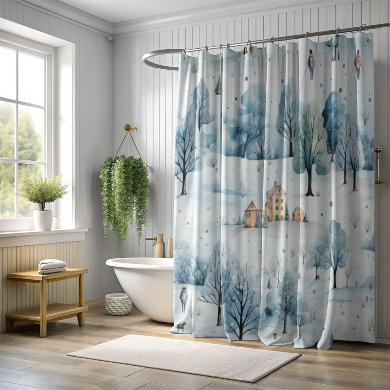 Rideau de douche Glacial Hideout - Premium, H 74 po x l 71 po
