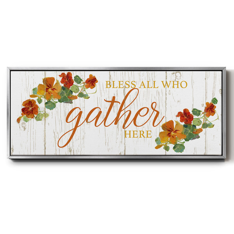 «Gather Here», toile encadrée, H 8 po x l 20 po