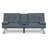 SoftHaus 65" Modern Gray Convertible Futon Sofa Bed with Fold-Down Console, USB Charging Ports and Cupholders