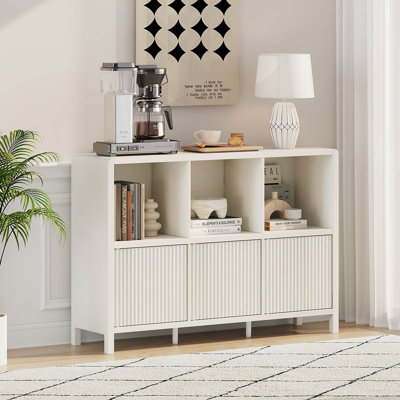 Guinna 6-Cube 3-Door Wood Bookcase
