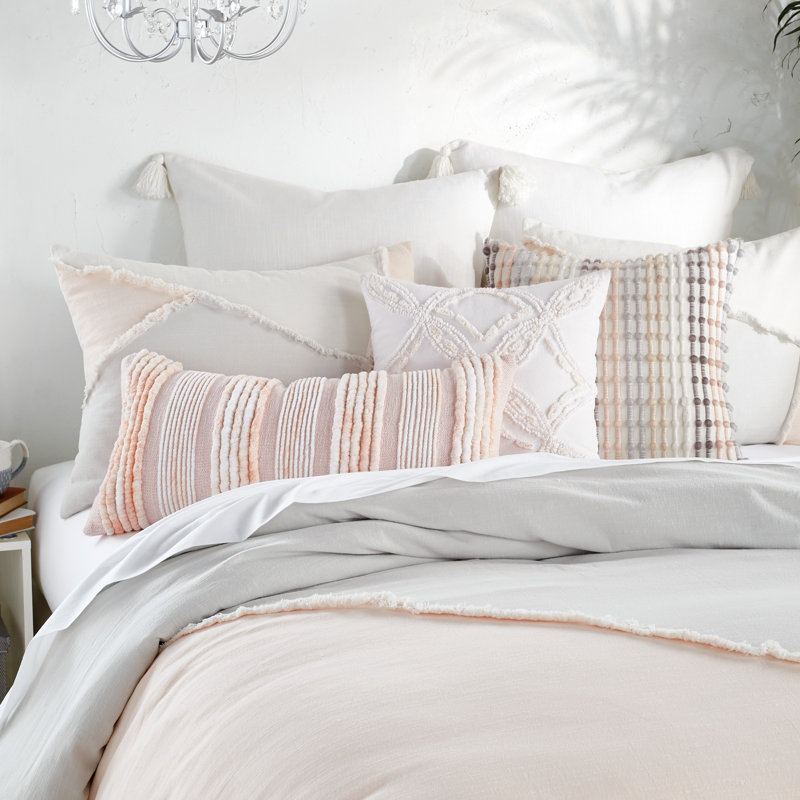 White Cotton Tassel Euro Sham Pillow Cover