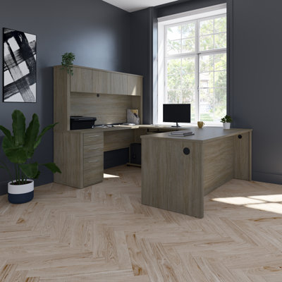 Bureau en U avec huche réversible Opérle