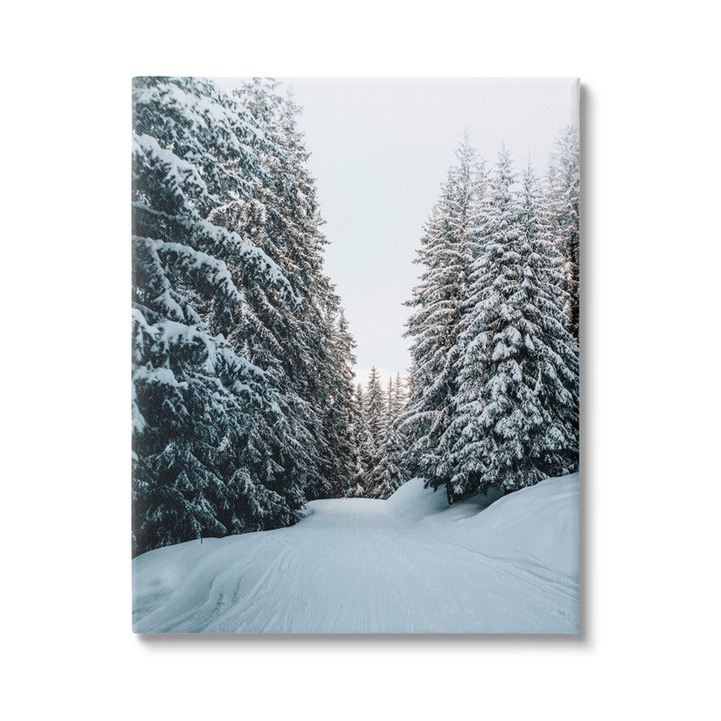 Snowy Ski Slopes sur impression sur toile, H 20 po x l 16 po x P 1,5 po