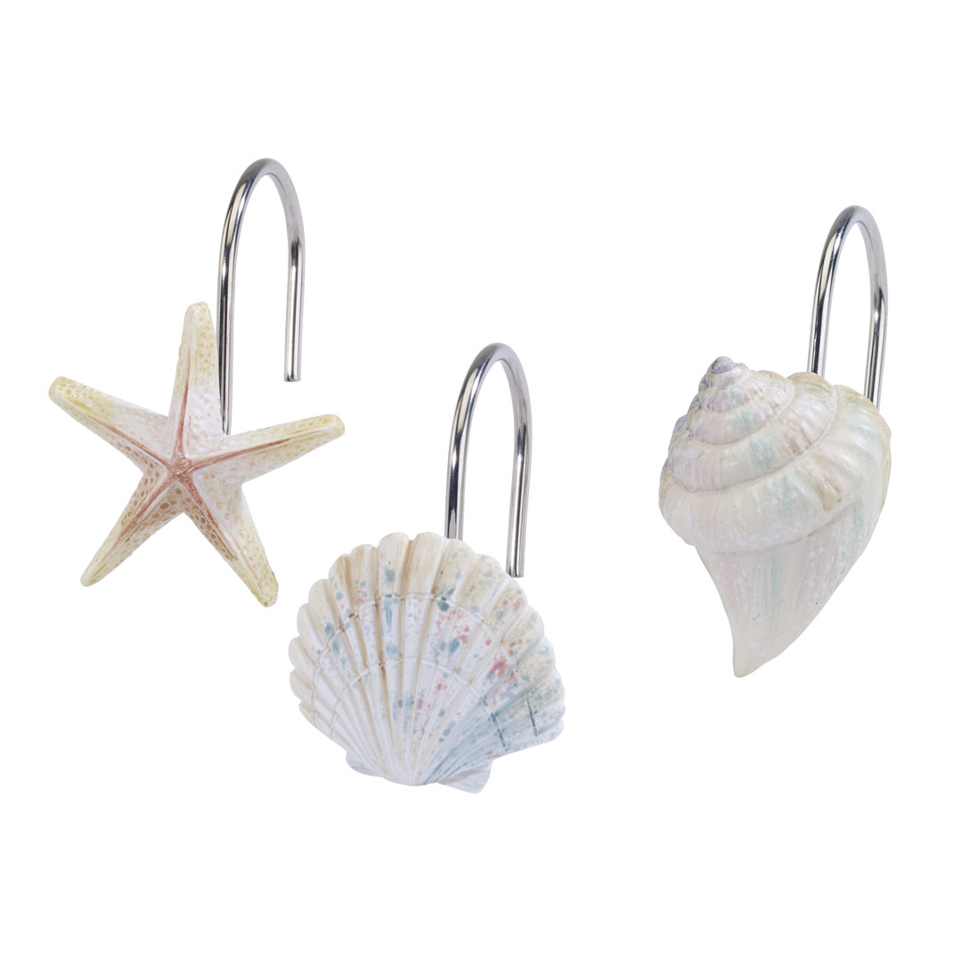 Coastal Terrazzo Bath Shower Curtain Hooks Avanti Linens