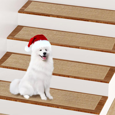 Stair Treads For Wooden Steps Stair Treads Carpet With Self Adhesive Non Slip Stair Treads For Kids Elderlys And Pets Beige