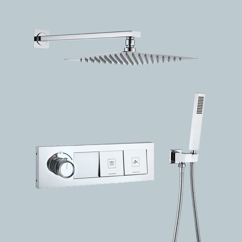 Thermostatic Complete Shower System with Rough in-Valve, Chrome