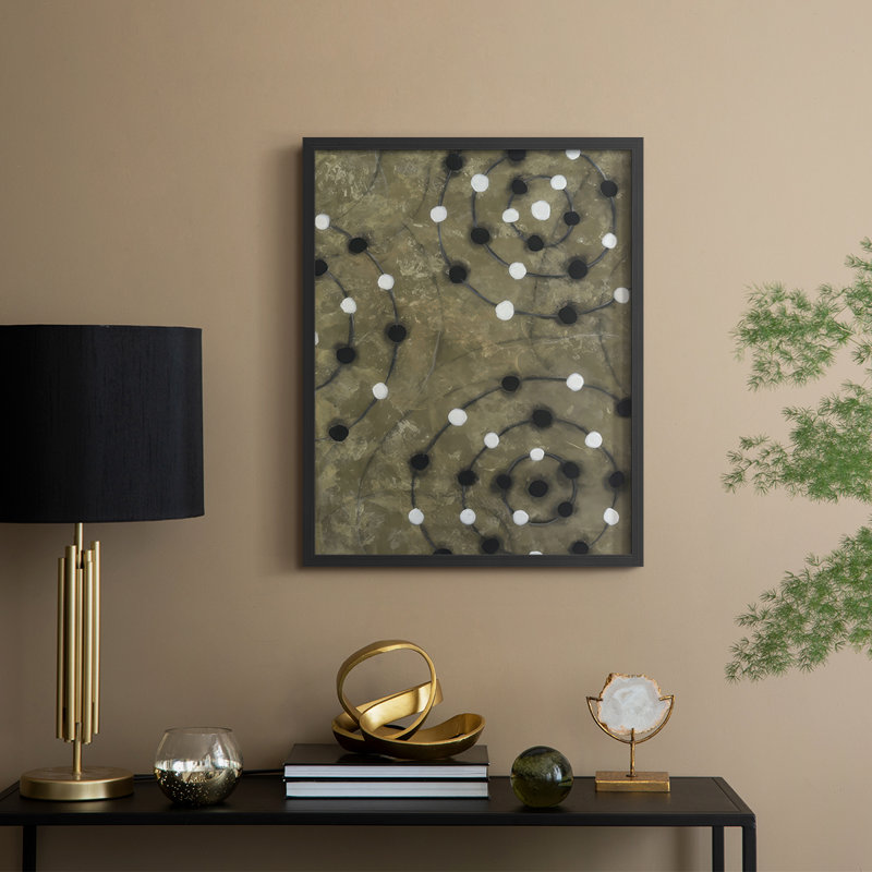 Reproduction encadrée quantique II - bois massif, Noir, noir, noir, noir, H 30 po x l 24 po