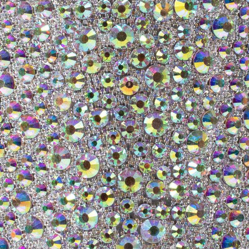 Grand isolateur en acier inoxydable Strass, Argent irisé