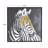 Canvas Zebra Black Framed Wall Art with Gold Foil Accents