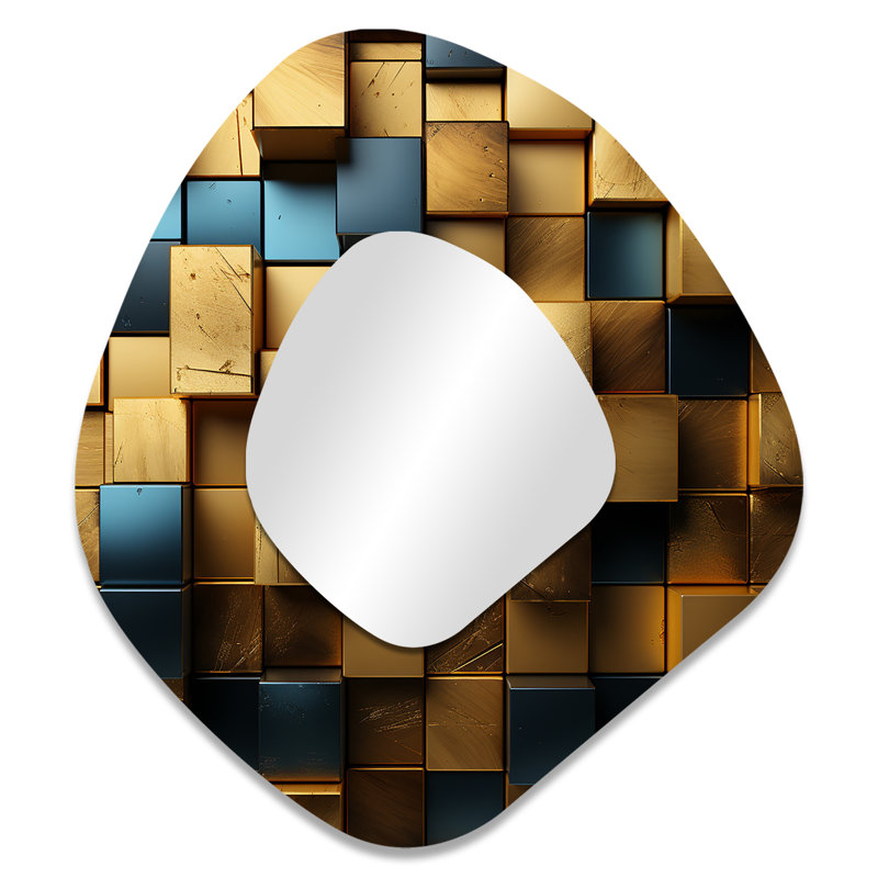 Kamari Grunge Gold Cubes, 35 po x 31 po