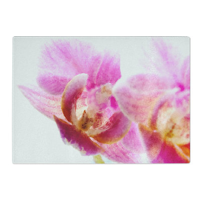 Tempered Glass a Flower Painting Chopping Board